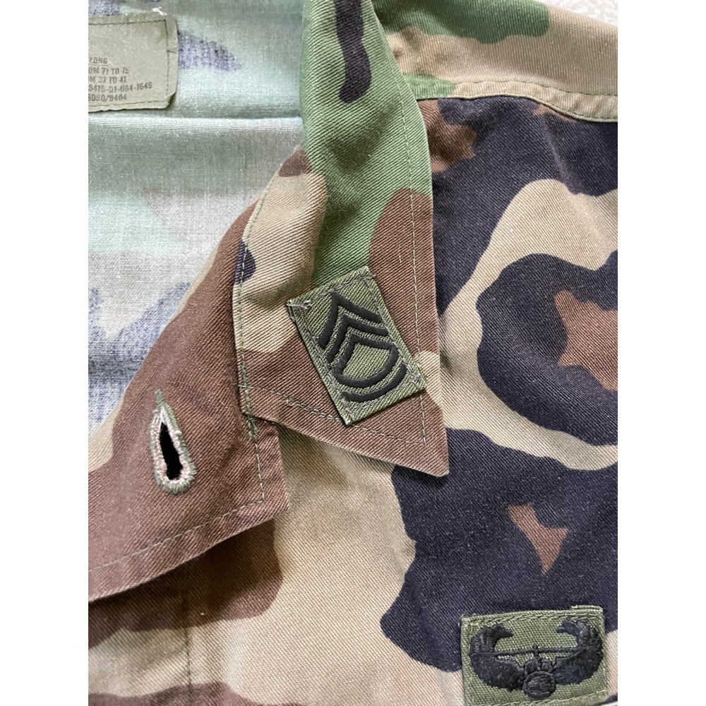 US Army Mens Medium Long BDU Jacket Camo Woodland 1st Infantry Division Patches - Picture 12 of 16